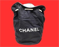 CHANEL Black Canvas Shoulder Bag