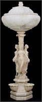 Figural Carved Alabaster 3 Graces Lamp