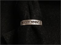 Silver ring with Channel set Diamonds