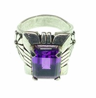 Sterling Silver Quintana Amethyst Ring Size (9.5)