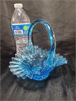 Fenton Blue Glass Basket