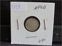 1919 NFLD 5 CENTS VF