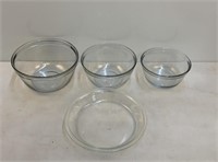 (3) Glass Bowls of Various Sizes, Plate
