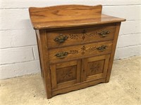 Vtg. Oak Wash Stand