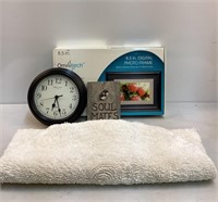 Clock, Digital Frame, Plaque, Towel
