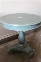 Teal Round End Table