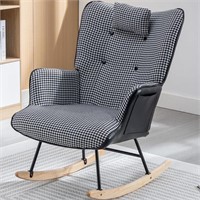 35.5 inch Rocking Chair, Soft Houndstooth Fabric )