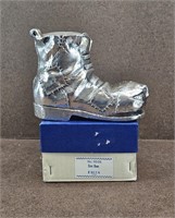 Vtg Eales Silver Plated Distressed Old Boot Bank