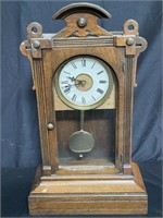 Wooden mantle clock 11.5"w x 5.5”d x 19.5”h