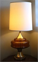 1970s Amber Glass Lamp