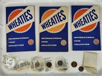 3) WHEATIES COIN COLLECTOR BOOKS W/ COINS