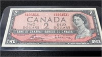 1954 Canadian 2 Dollar Bill