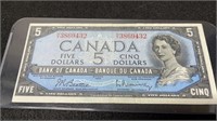 1954 Canadian 5 Dollar Bill