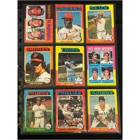 (9) 1975 Topps Baseball Stars/hof Nice Shape
