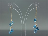 11.80ct Blue Topaz Earrings RV$1200