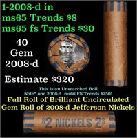 Shotgun Jefferson 5c roll,2008-d 40 pcs Bank Wrapp