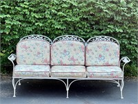 METAL PATIO COUCH w/CUSHIONS
