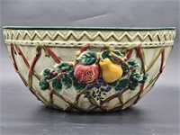 World Market Ceramic Bowl w/ Raised Fruit Design