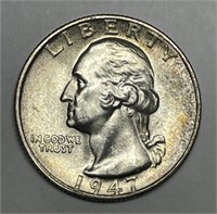 1947-S Washington Silver Quarter Uncirculated BU