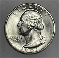 1941-S Washington Silver Quarter Uncirculated BU