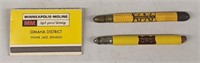 4X - 2 Minnepolis Moline Matchbooks & 2 Bullet Pen