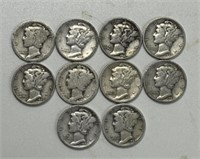 (10) MERCURY DIMES