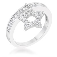 Round .25ct White Sapphire Charm Star Ring