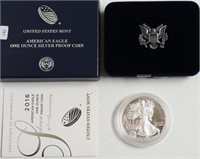 2016 PROOF SILVER EAGLE W BOX PAPERS