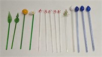 14 Glass and Plastic Swizzle Sticks