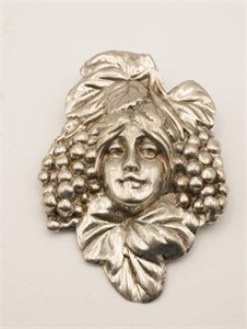 Art Nouveau Brooch Woman