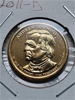 Gold Plated 2011-D Andrew Johnson Presidential Dol