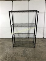 Black wire metal storage shelf, 4 shelves