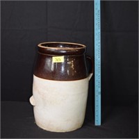 Antique Crock stoneware 15" T 2 tone brown