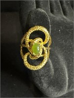14K Gold & Jade Custom Made Ring 5.3 g tw size