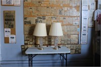 Pair of Cut Glass & Brass Finish Table Lamps