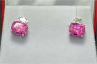 3.12ct pink sapphire earrings