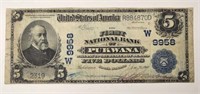 1902 $5 National Currency - Scarce VG-F