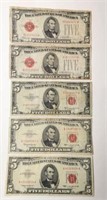 5 - $5 Red Seal United States Notes