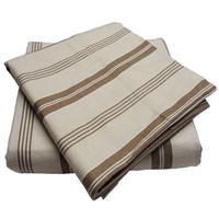 Hometrends Striped 3-Piece Flannel Sheet Set Tan