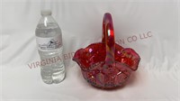 L E Smith Glass Quintec Carnival Glass Basket