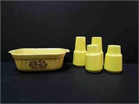 Vintage Yellow Ceramic Kitchen Items.