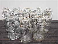 Ball Ideal Wire Side Glass Lid Mason Jars, 12