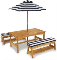 KidKraft Outdoor Wooden Table & Bench W Cushions