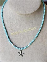 turquoise & sterling starfish necklace