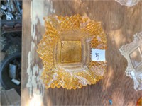 Vintage Indiana Glass Diamond Point Orange