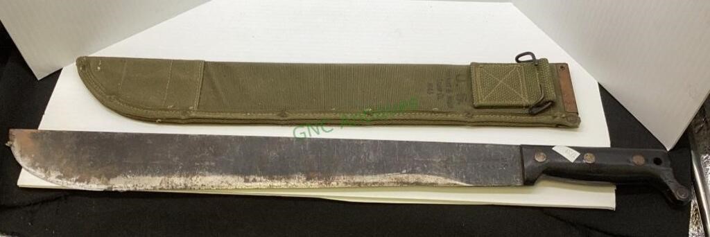 WW II machete with canvas sheath dated 1943