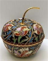 Beautiful apple shaped cloisonné trinket box 4