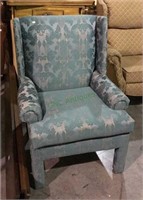 Upholstered Thomasville straight back accent side