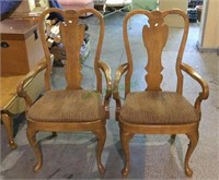 Two very nice Queen Anne style oak captains