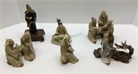 Amazing lot of vintage Chinese mud men figurines -